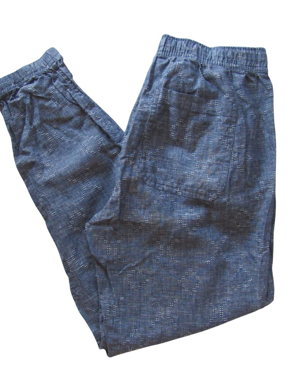Patagonia Island Hemp Beach Pants XS Blue Elastic Waist Tapered Breathable Beach